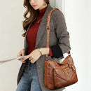 Bolsa Feminina Vintage Transversal com Múltiplos Compartimentos – Bolsa de Ombro para Trabalho, Viagens e Uso Diário