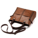 Bolsa Feminina Retrô de Couro com Dois Bolsos e Zíper – Bolsa de Ombro e Transversal para Trabalho, Negócios e Uso Diário