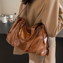 Bolsa Feminina Vintage Grande Capacidade com Zíper – Elegante para Trabalho, Viagens e Uso Diário