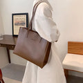 Bolsa Feminina de Couro Aurelle™ - Grande Luxo Tote Premium com Zíper e Alta Capacidade