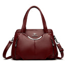 Bolsa Feminina de Couro Macio com Múltiplos Bolsos – Bolsa de Ombro Grande Capacidade Elegante e Sofisticada para Uso Diário