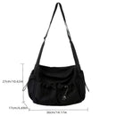 Bolsa Feminina Transversal Grande Capacidade – Bolsa de Ombro com Fechamento em Zíper e Pingente Decorativo