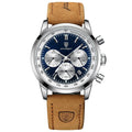 Relógio Masculino POEDAGAR® 921 Militar Premium – Cronógrafo, Data, Pulseira em Couro e Resistência à Água