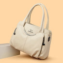 Bolsa Feminina de Couro Macio com Múltiplos Bolsos – Bolsa de Ombro Grande Capacidade Elegante e Sofisticada para Uso Diário