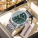 Relógio Masculino POEDAGAR® Luxury Chronograph 960 em Aço Inoxidável – Calendário, Ponteiros Luminosos e Resistência à Água
