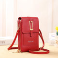 Bolsa Feminina Transversal com Carteira e Compartimento Touch Screen para Celular – Couro Macio, Compacta e Prática para o Dia a Dia
