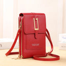 Bolsa Feminina Transversal com Carteira e Compartimento Touch Screen para Celular – Couro Macio, Compacta e Prática para o Dia a Dia