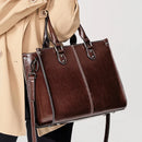 Bolsa Feminina em Couro Legitimo com Alça de Ombro e Transversal – Grande Capacidade Elegante para Trabalho e Uso Diário