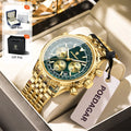 Relógio Masculino POEDAGAR® Luxury Chronograph 960 em Aço Inoxidável – Calendário, Ponteiros Luminosos e Resistência à Água
