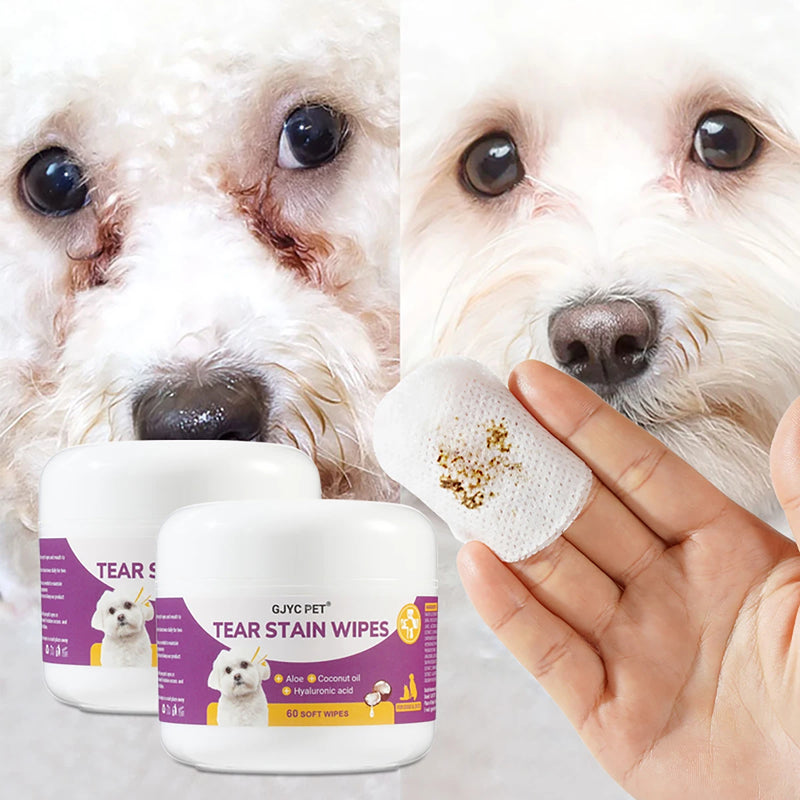 Lenços Umedecidos para Limpeza dos Olhos de Cães e Gatos – Remove Manchas de Lágrimas e Secreções