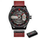 Relógio Masculino CURREN® 8301 Military Sport – Quartzo Premium com Data, Pulseira em Couro e Design Imponente