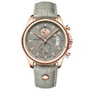 Relógio Masculino POEDAGAR 989 Luxo Cronógrafo – Pulseira de Couro, Calendário e Resistência à Água