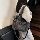 Bolsa Tote Jeans Feminina Grande Capacidade – Estilo Casual para Faculdade, Trabalho e Dia a Dia