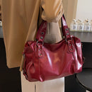 Bolsa Feminina Vintage Grande Capacidade com Zíper – Elegante para Trabalho, Viagens e Uso Diário