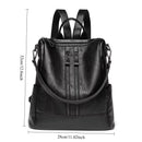 Mochila Feminina de Couro Sintético Premium – Grande Capacidade para Faculdade, Trabalho e Viagens
