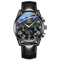 Relógio Masculino OLEVS® 2871 Moon Phase Premium – Couro Genuíno, Calendário Automático e Design Luxuoso