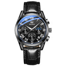 Relógio Masculino OLEVS® 2871 Moon Phase Premium – Couro Genuíno, Calendário Automático e Design Luxuoso