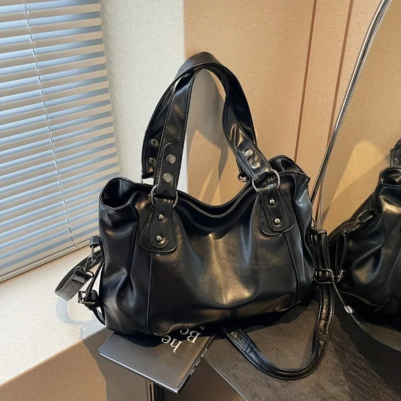 Bolsa Feminina Vintage Grande Capacidade com Zíper – Elegante para Trabalho, Viagens e Uso Diário
