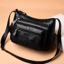 Bolsa Feminina de Couro Sintético Multicamadas – Bolsa de Ombro e Transversal com Grande Capacidade para Uso Diário