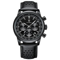Relógio Masculino POEDAGAR® 921 Militar Premium – Cronógrafo, Data, Pulseira em Couro e Resistência à Água