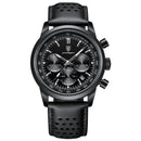 Relógio Masculino POEDAGAR® 921 Militar Premium – Cronógrafo, Data, Pulseira em Couro e Resistência à Água