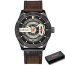 Relógio Masculino CURREN® 8301 Military Sport – Quartzo Premium com Data, Pulseira em Couro e Design Imponente