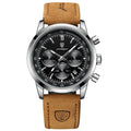 Relógio Masculino POEDAGAR® 921 Militar Premium – Cronógrafo, Data, Pulseira em Couro e Resistência à Água