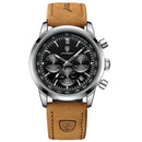 Relógio Masculino POEDAGAR® 921 Militar Premium – Cronógrafo, Data, Pulseira em Couro e Resistência à Água