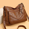 Bolsa Feminina Vintage Transversal com Múltiplos Compartimentos – Bolsa de Ombro para Trabalho, Viagens e Uso Diário
