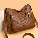 Bolsa Feminina Vintage Transversal com Múltiplos Compartimentos – Bolsa de Ombro para Trabalho, Viagens e Uso Diário