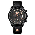 Relógio Masculino POEDAGAR 989 Luxo Cronógrafo – Pulseira de Couro, Calendário e Resistência à Água