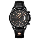 Relógio Masculino POEDAGAR 989 Luxo Cronógrafo – Pulseira de Couro, Calendário e Resistência à Água