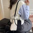 Bolsa Feminina Retrô Grande Capacidade em Couro Sintético – Bolsa de Ombro e Transversal com Fecho Clássico para Trabalho e Uso Diário