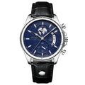 Relógio Masculino POEDAGAR 989 Luxo Cronógrafo – Pulseira de Couro, Calendário e Resistência à Água