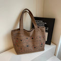 Bolsa Tote Feminina em Canvas Grande Capacidade – Bolsa Coreana Casual com Estampa Animal para Trabalho e Uso Diário