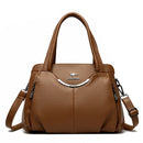 Bolsa Feminina de Couro Macio com Múltiplos Bolsos – Bolsa de Ombro Grande Capacidade Elegante e Sofisticada para Uso Diário