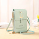 Bolsa Feminina Transversal com Carteira e Compartimento Touch Screen para Celular – Couro Macio, Compacta e Prática para o Dia a Dia