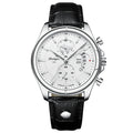 Relógio Masculino POEDAGAR 989 Luxo Cronógrafo – Pulseira de Couro, Calendário e Resistência à Água